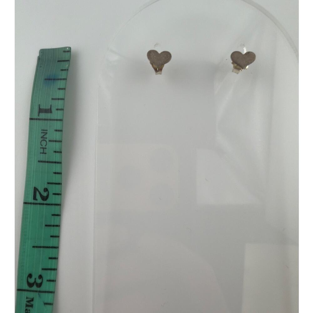 NWT Zina Kao Sterling Silver Heart Stud Earrings Handmade in California - Picture 4 of 4